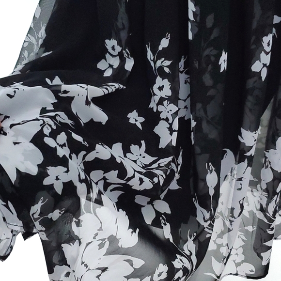 LE CHATEAU Black Floral Print Strapless Knee Length Dress Size XS - Picture 5 of 13